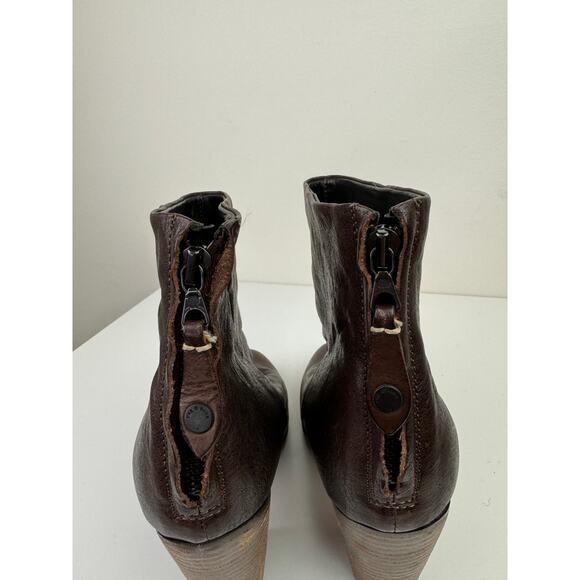 RAG & BONE Newbury Womens Brown Leather Stacked Heel Almond Toe Ankle Boot 38.5 - Picture 5 of 8